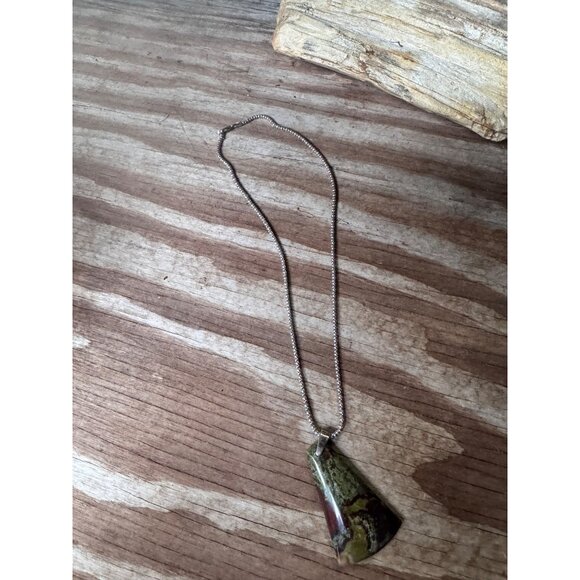 Dragon Bloodstone Pendant Necklace With Sterling Silver Chain - Picture 5 of 5